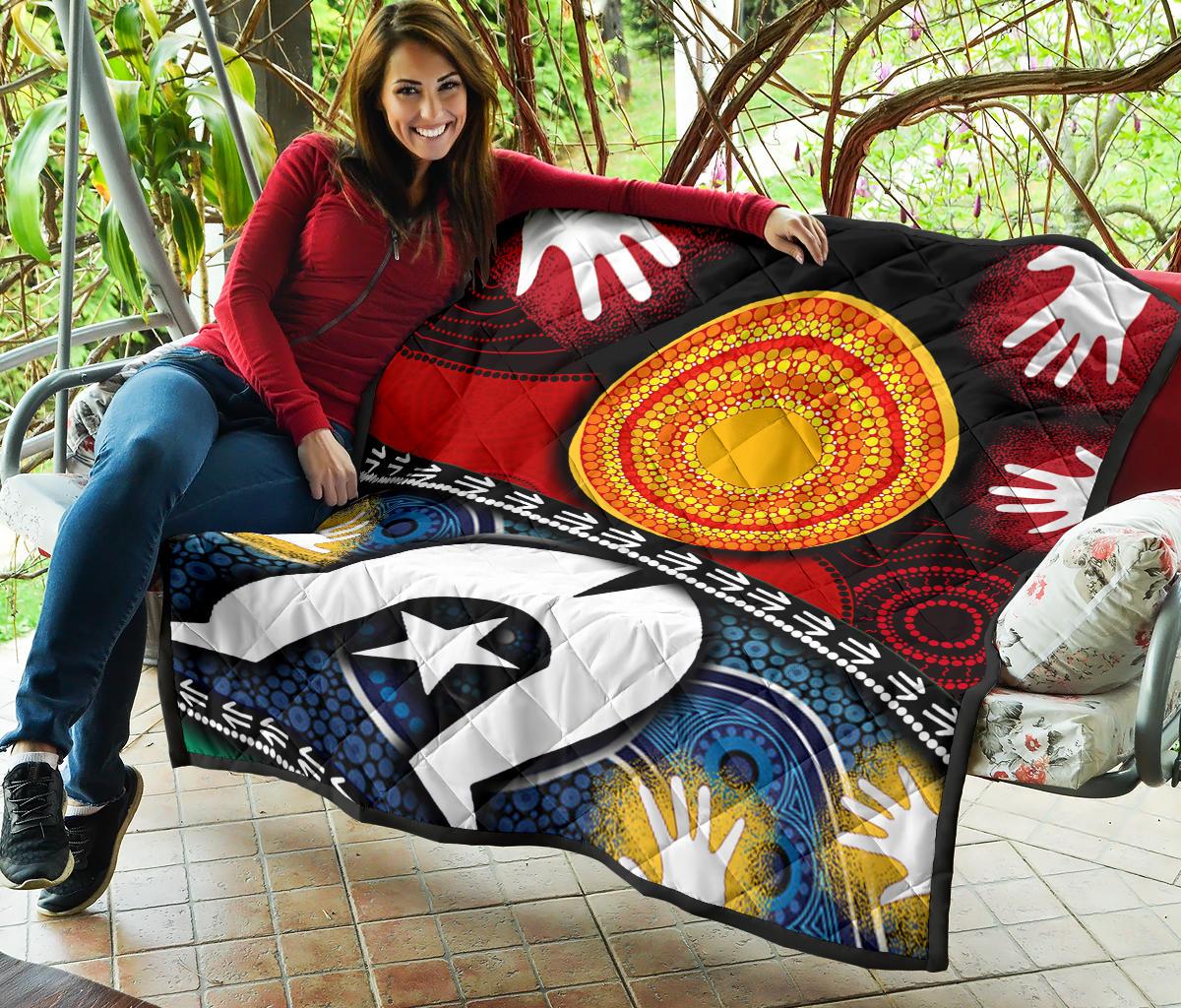 Premium Quilt - Australian NAIDOC Aboriginal and Torres Strait Islands Flags - Vibe Hoodie Shop