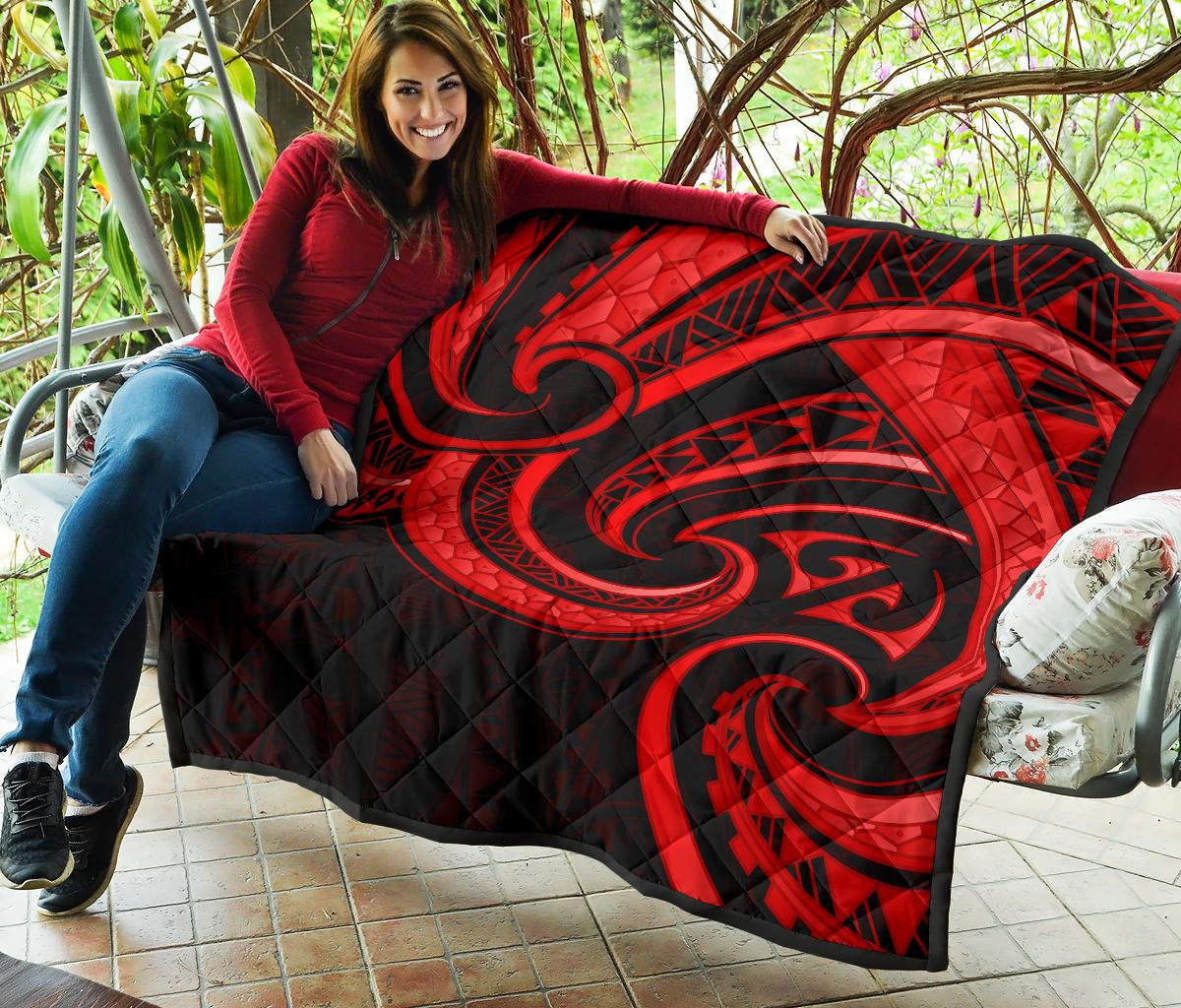 New Zealand Maori Mangopare Premium Quilt Polynesian - Red - Vibe Hoodie Shop