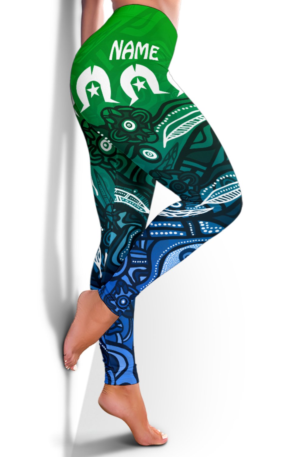 Custom Torres Strait Islands Leggings - Blue - Vibe Hoodie Shop