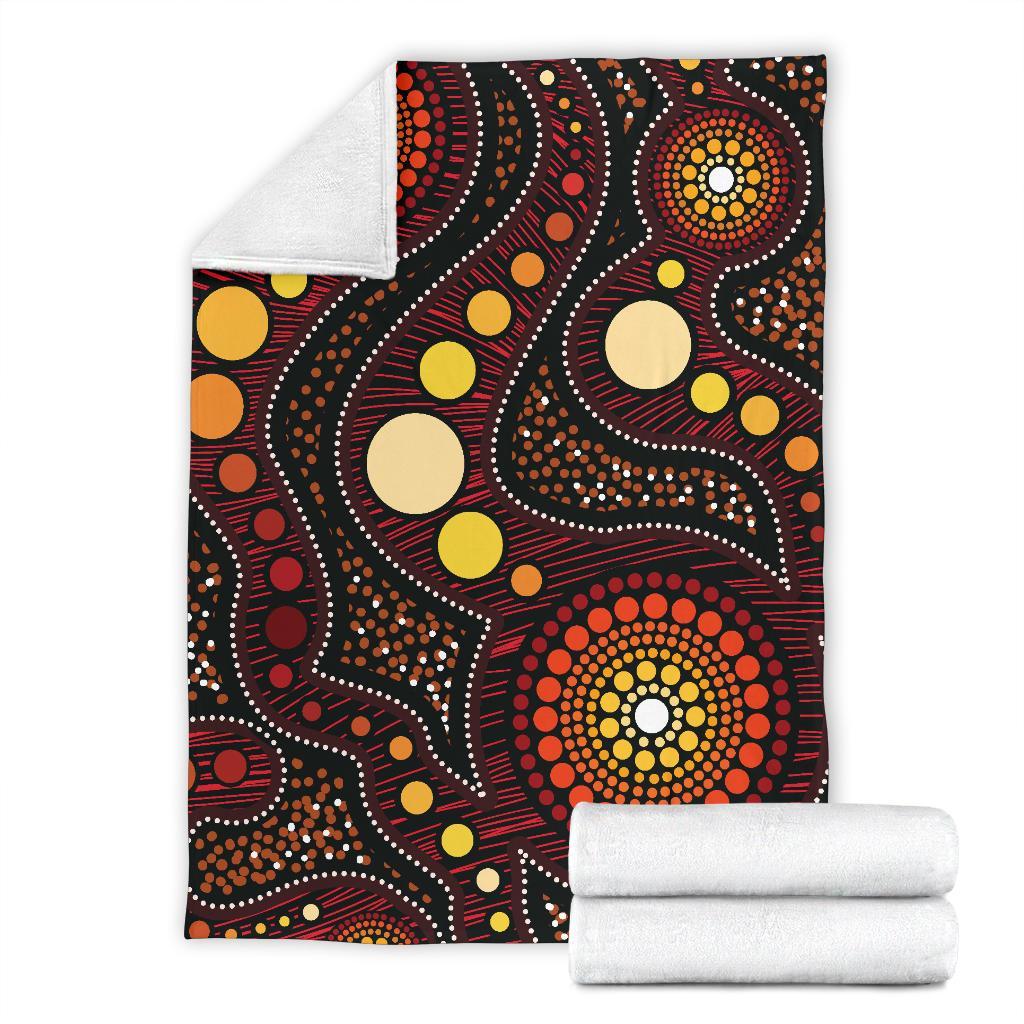 Aboriginal Premium Blanket - Aboriginal Art Ver01 - Vibe Hoodie Shop