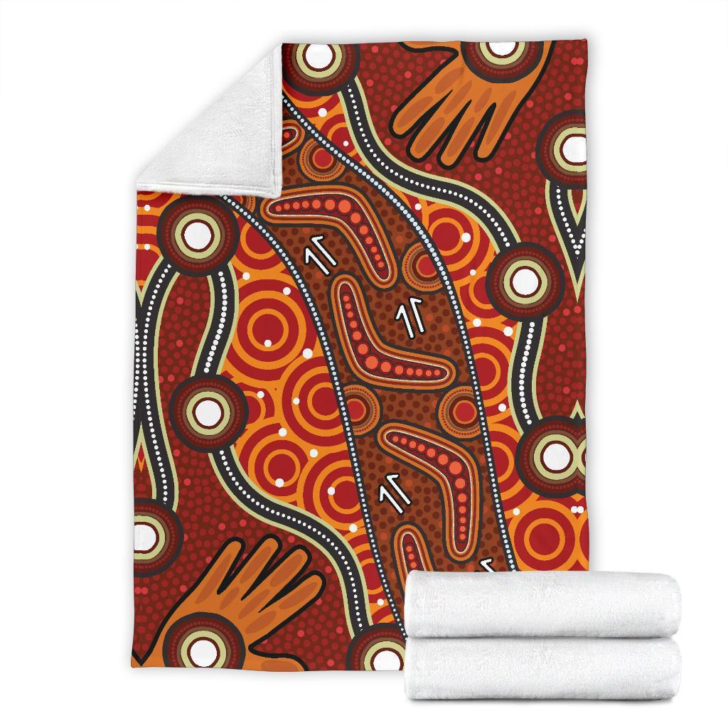 Aboriginal Preium Blanket - Indegenous Dot Painting Art - Vibe Hoodie Shop