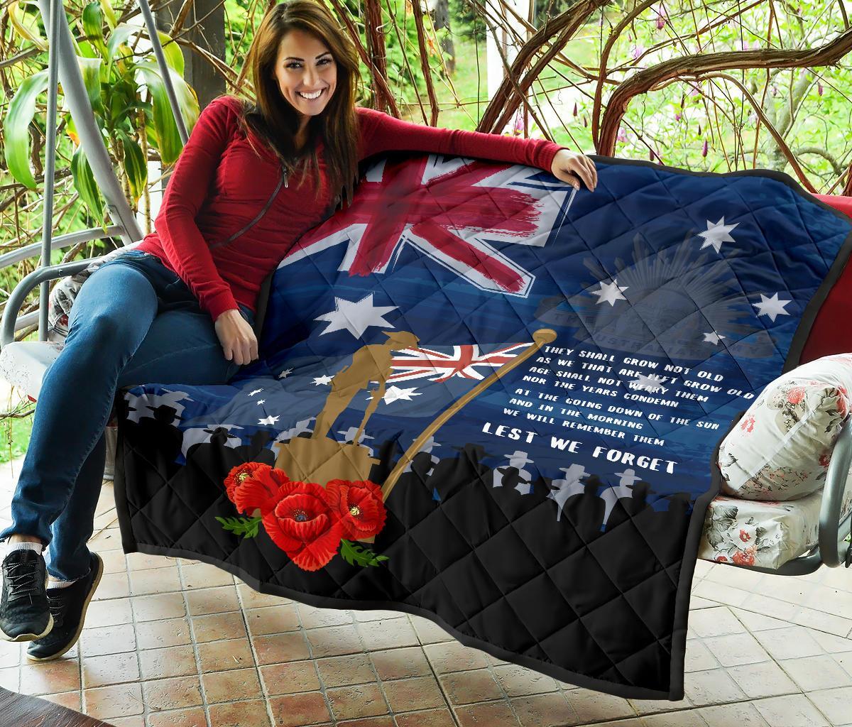 ANZAC Premium Quilt - Always Remember Australian ANZAC Day - Vibe Hoodie Shop