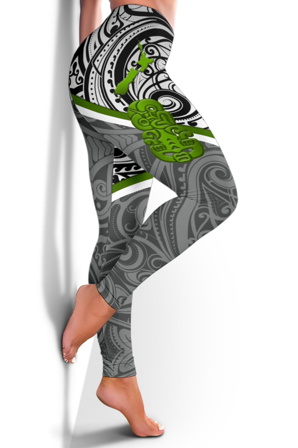 New Zealand Maori Rugby Women Leggings Pride Version - Gray - Vibe Hoodie Shop
