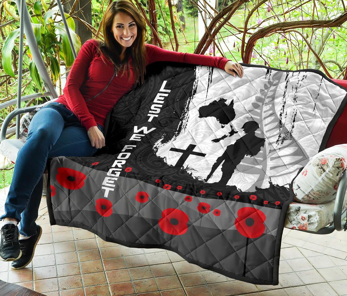 ANZAC Day Premium Quilt, New Zealand Australia Lest We Forget - Vibe Hoodie Shop