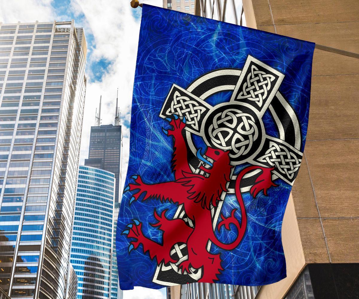 Scotland Celtic Flag - Celtic Cross and Rampant Skew Style - Vibe Hoodie Shop