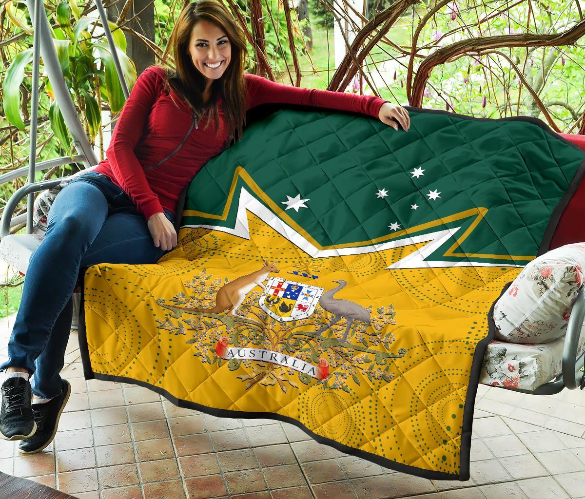 Premium Quilt - Australian Coat Of Arms National Color - Vibe Hoodie Shop