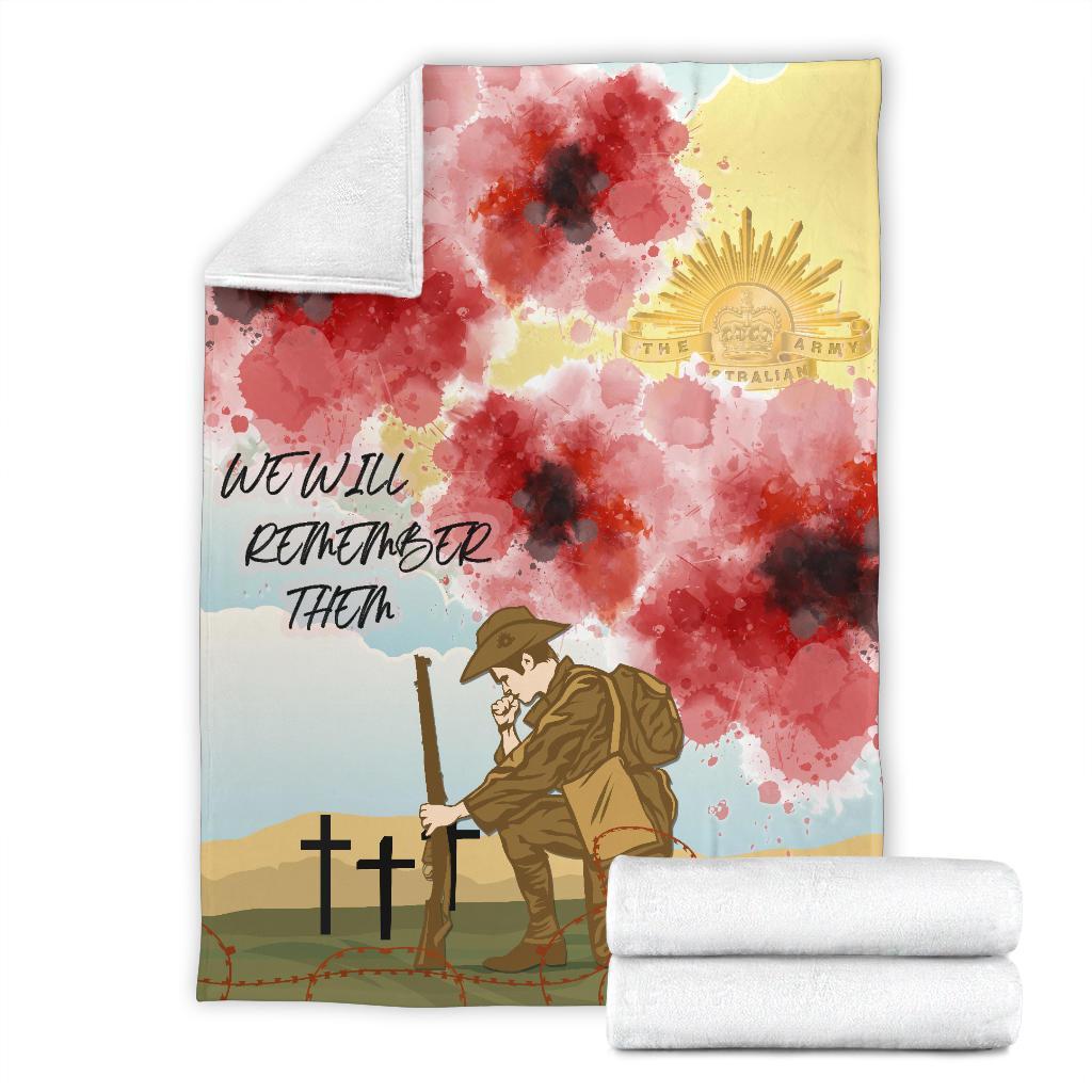 ANZAC Day Premium Blanket - We Will Remember Them - Vibe Hoodie Shop