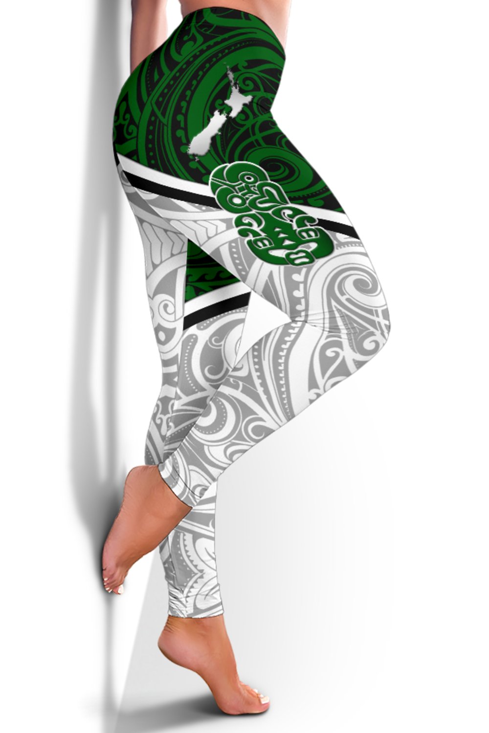 New Zealand Maori Rugby Women Leggings Pride Version - White - Vibe Hoodie Shop