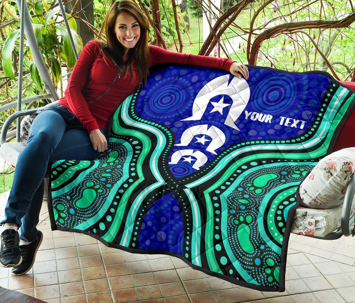 Torres Strait Personalised Premium Quilt - Torres Strait Symbol And Aboriginal Patterns - Vibe Hoodie Shop