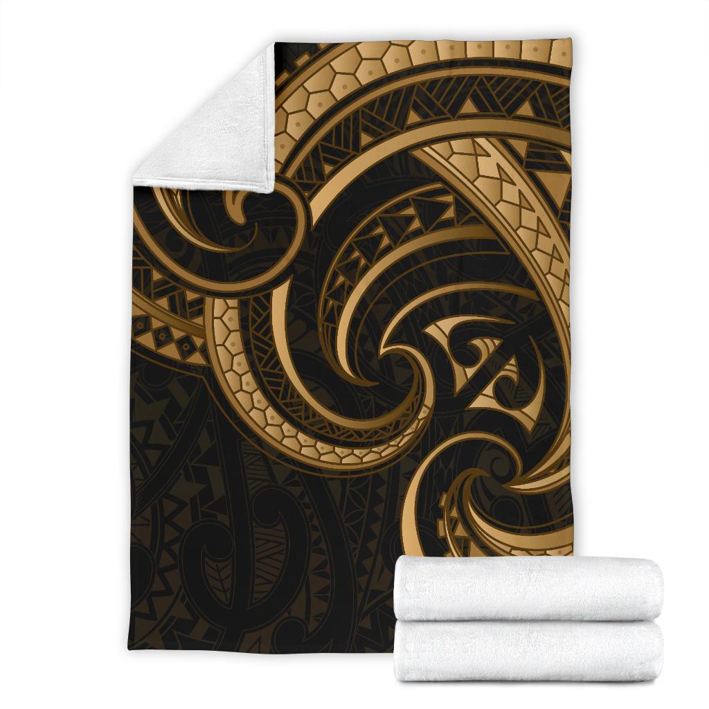 New Zealand Maori Mangopare Premium Blanket Polynesian - Gold - Vibe Hoodie Shop