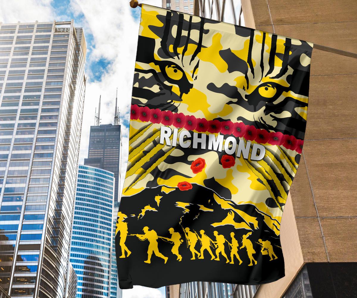 Richmond Tigers Flag ANZAC Day Country Style - Vibe Hoodie Shop