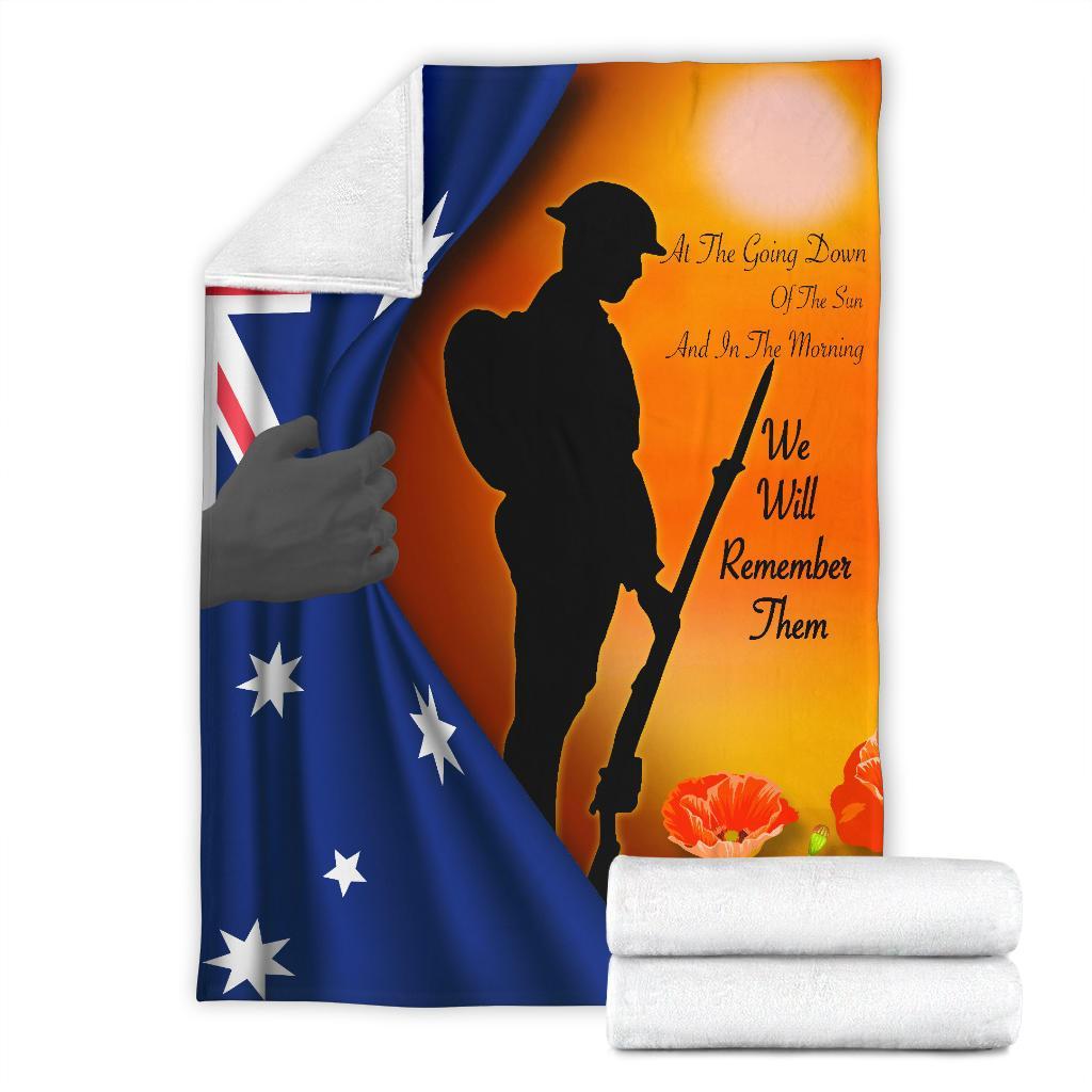 ANZAC Premium Blanket - We Will Remember Them Ver02 - Vibe Hoodie Shop