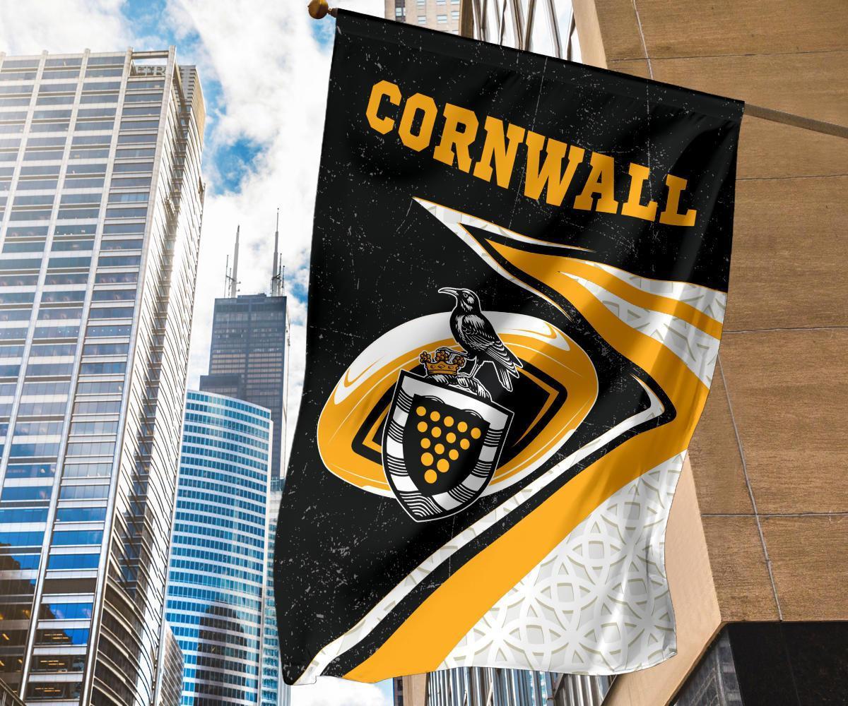 Cornwall Rugby Flag - Celtic Cornwall Rugby Ball - Vibe Hoodie Shop