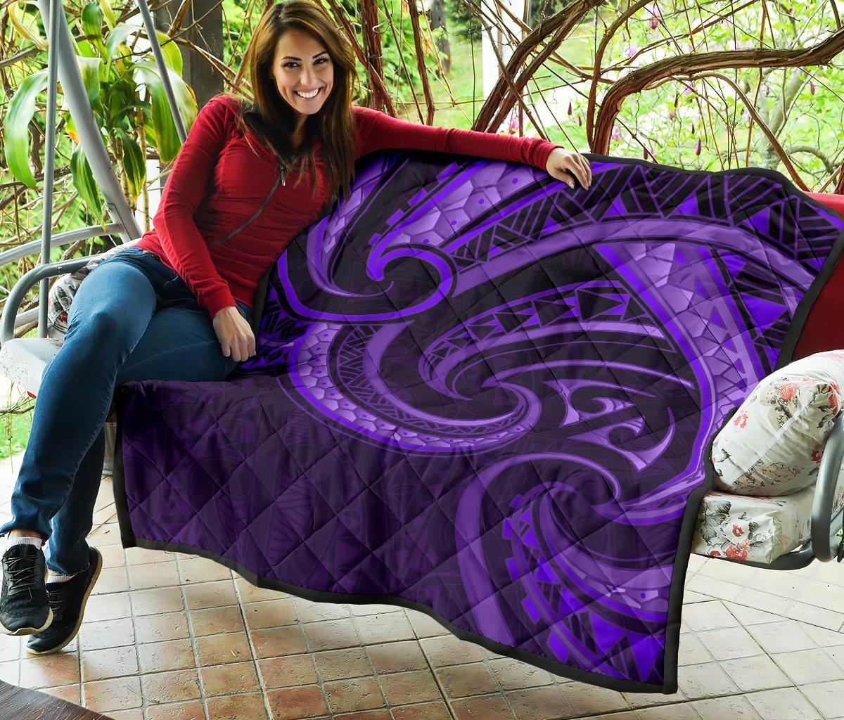 New Zealand Maori Mangopare Premium Quilt Polynesian - Purple - Vibe Hoodie Shop