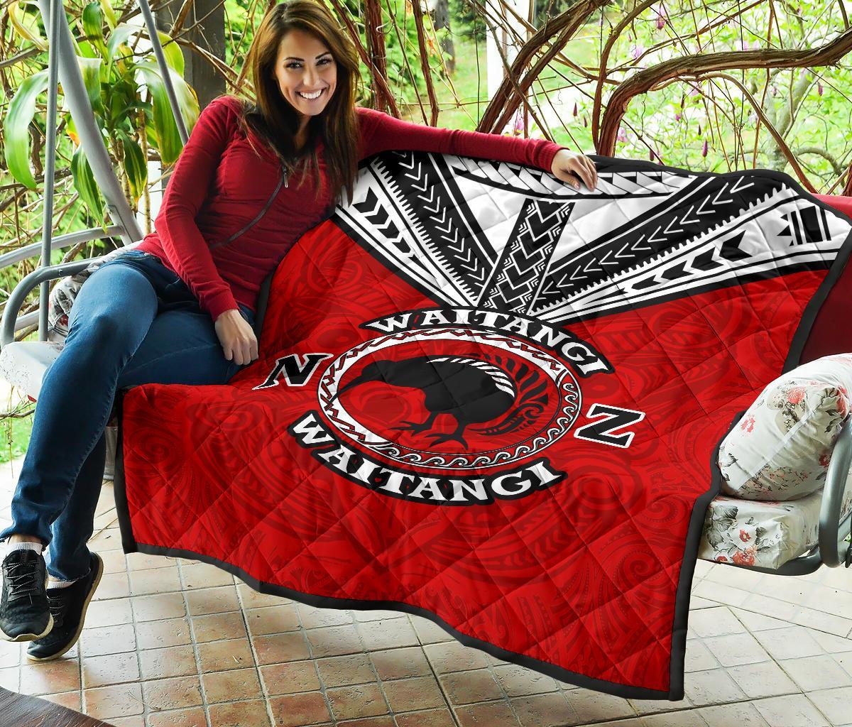 New Zealand Maori Quilt Waitangi Day - Red - Vibe Hoodie Shop