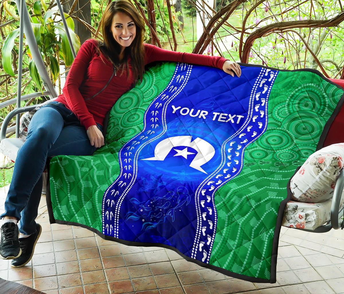 Custom Torres Strait Islanders Premium Quilt - Torres Symbol With Aboriginal Patterns - Vibe Hoodie Shop