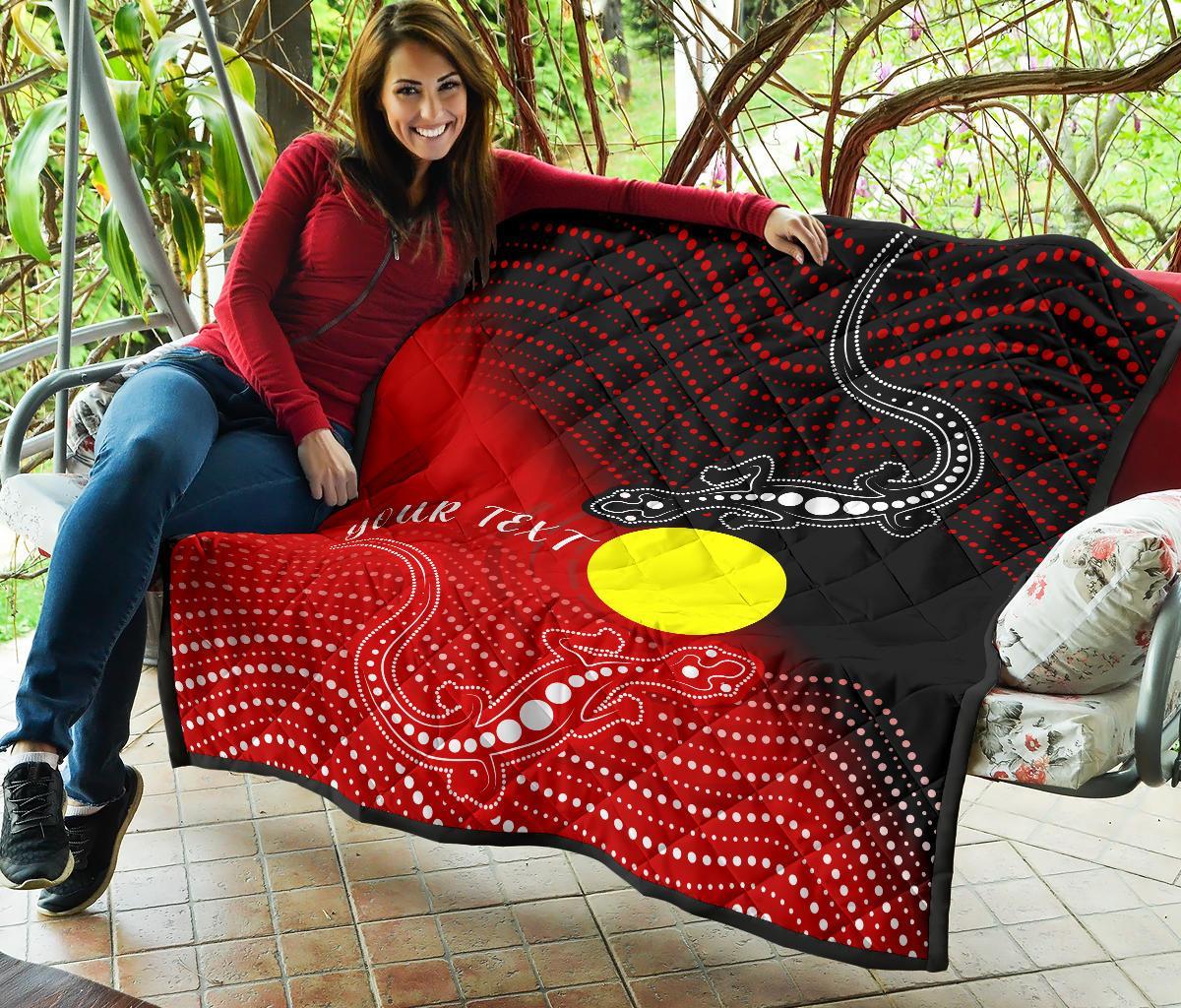 Custom Aboriginal Premium Quilt - Two Indigenous Lizard - Vibe Hoodie Shop