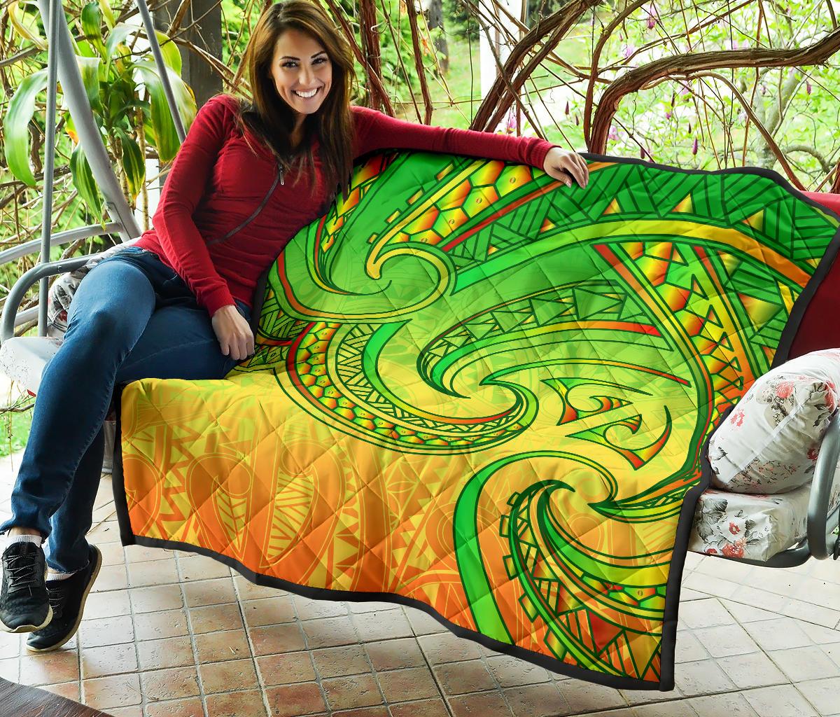 New Zealand Maori Mangopare Premium Quilt Polynesian - Rasta - Vibe Hoodie Shop