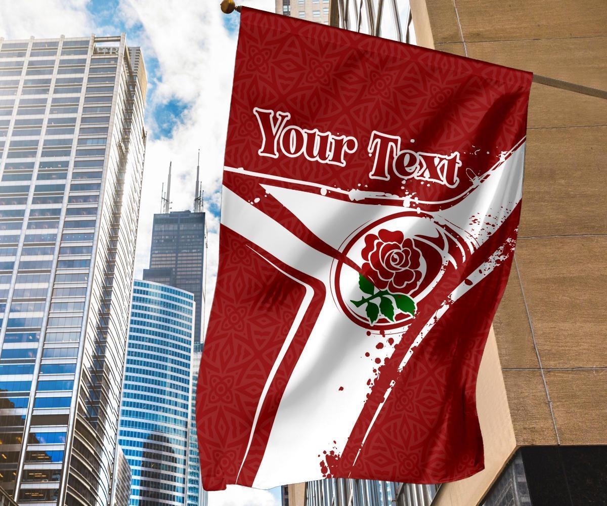 (Custom Text) England Rugby Personalised Flag - England Rugby - Vibe Hoodie Shop