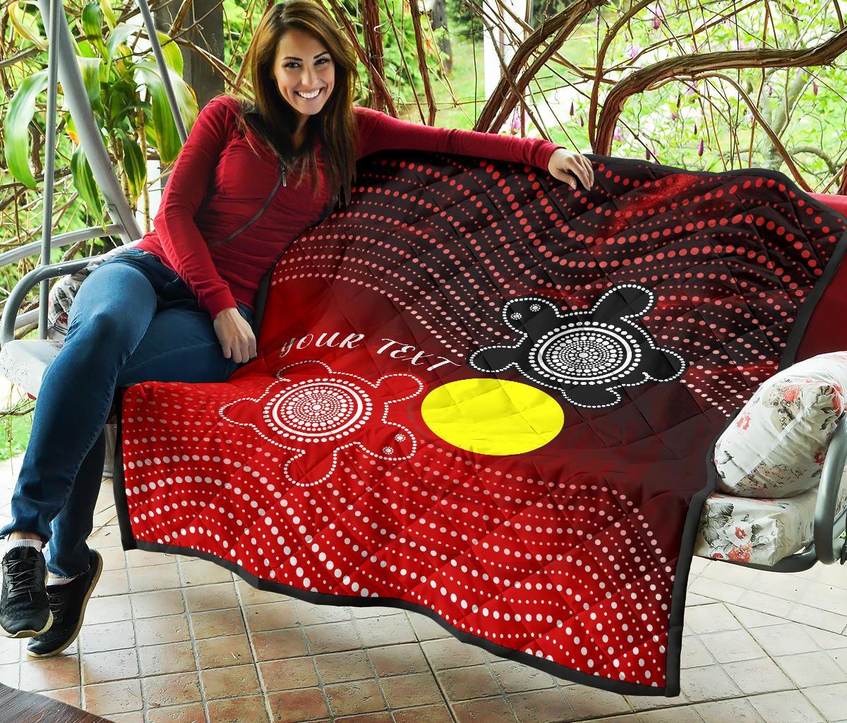 Custom Aboriginal Premium Quilt - Indigenous Circle Dot Painting Style - - Vibe Hoodie Shop