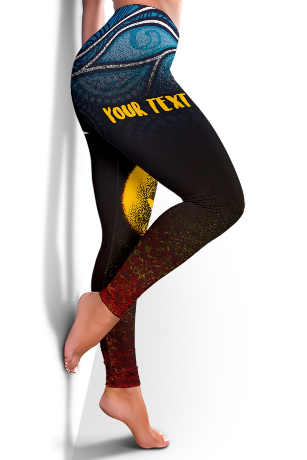 Custom Aboriginal Women's Leggings - Aboriginal and Torres Strait Islanders Flag - Vibe Hoodie Shop