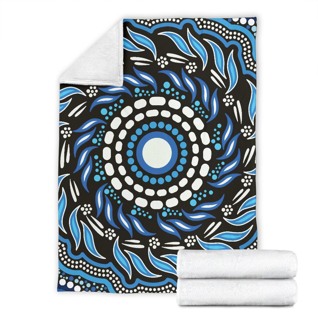 Aboriginal Premium Blanket - Indegenous Dot Painting Art - Vibe Hoodie Shop