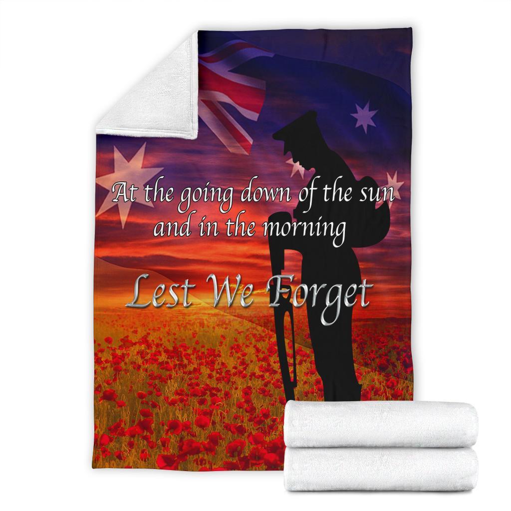 ANZAC Day 2021 Premium Blanket - Lest We Forget Ver02 - Vibe Hoodie Shop