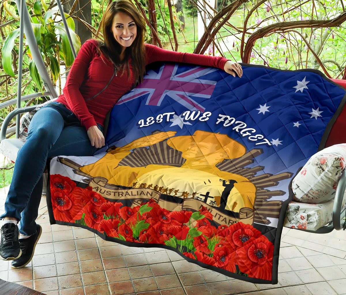 Premium Quilt - Australia ANZAC Day 2020 And Soldiers - Vibe Hoodie Shop