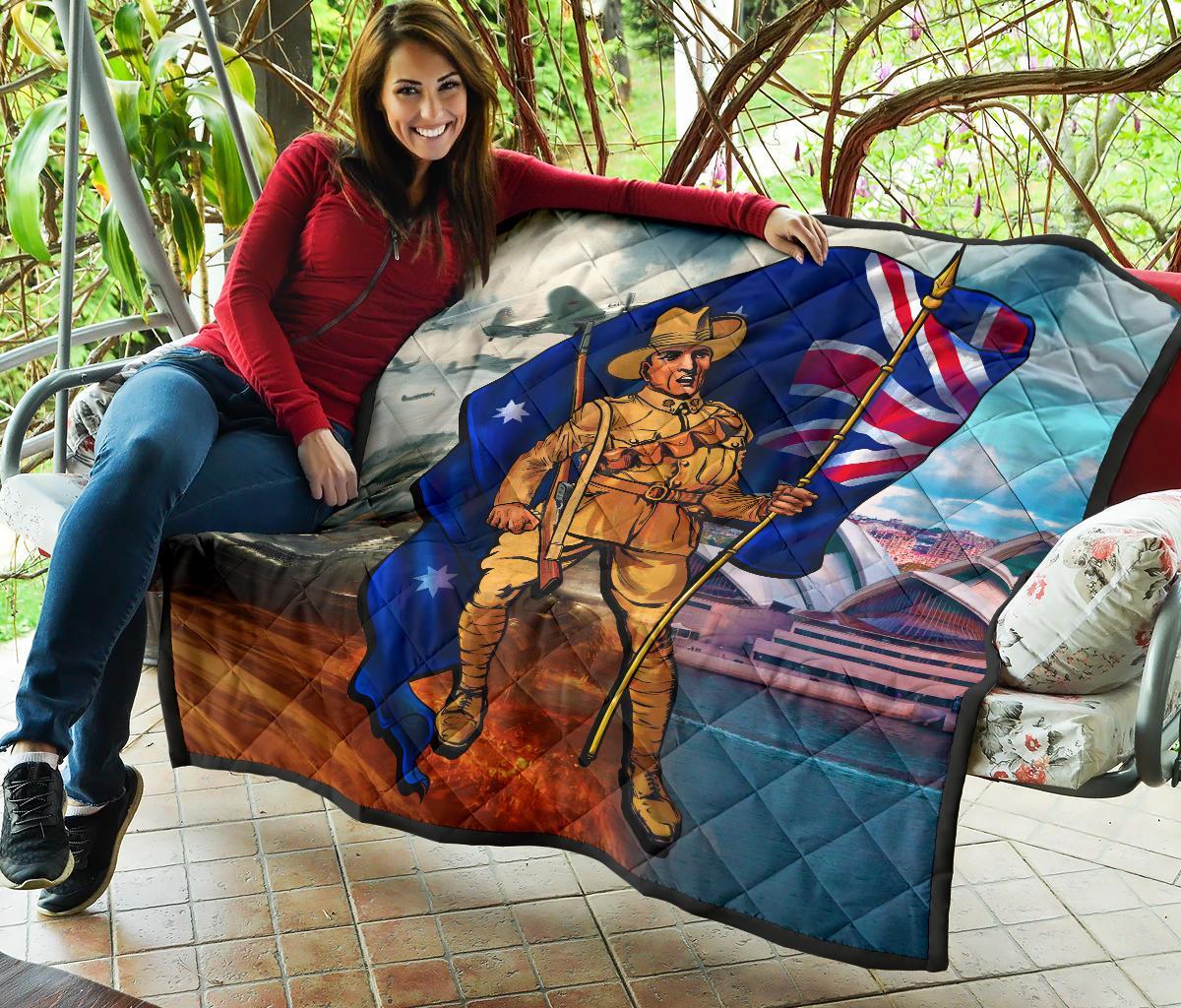 ANZAC Premium Quilt - Australian Soldier - Vibe Hoodie Shop