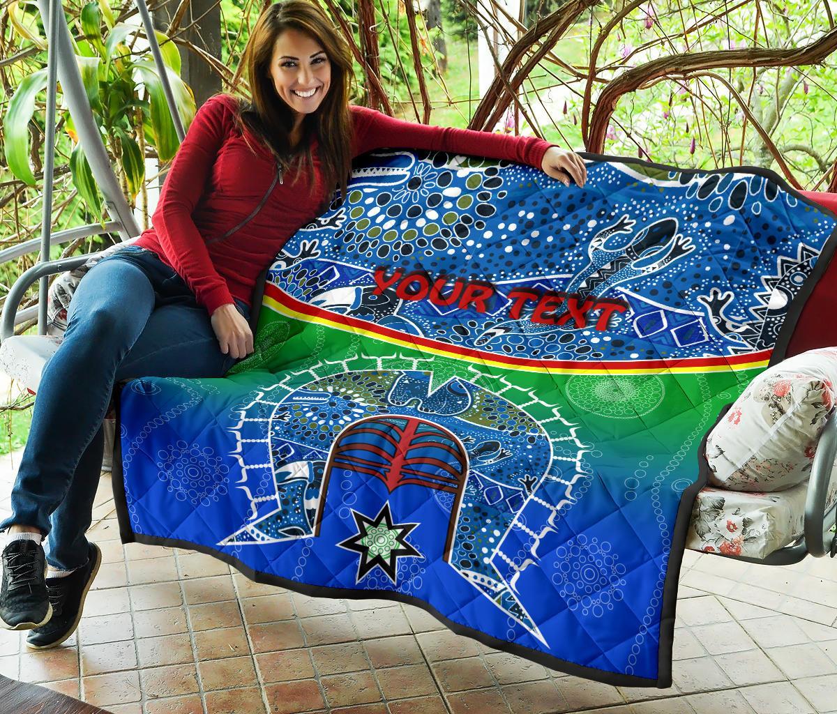 Personalised Premium Quilt - Torres Strait Symbol With Aboriginal Patterns - Vibe Hoodie Shop