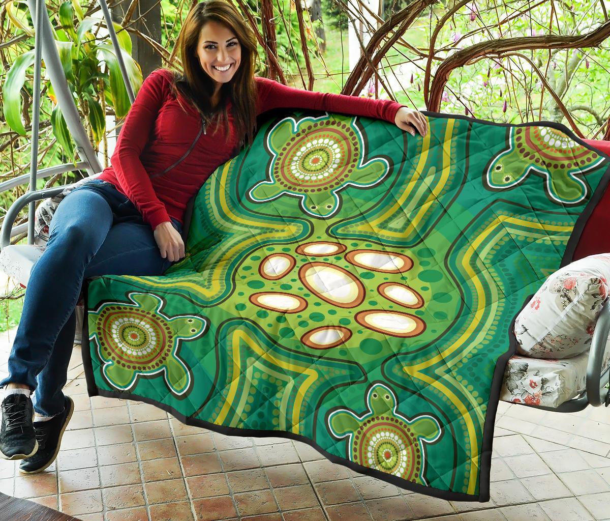 Aboriginal Premium Quilt - Indegenous Dot Painting Art - Vibe Hoodie Shop