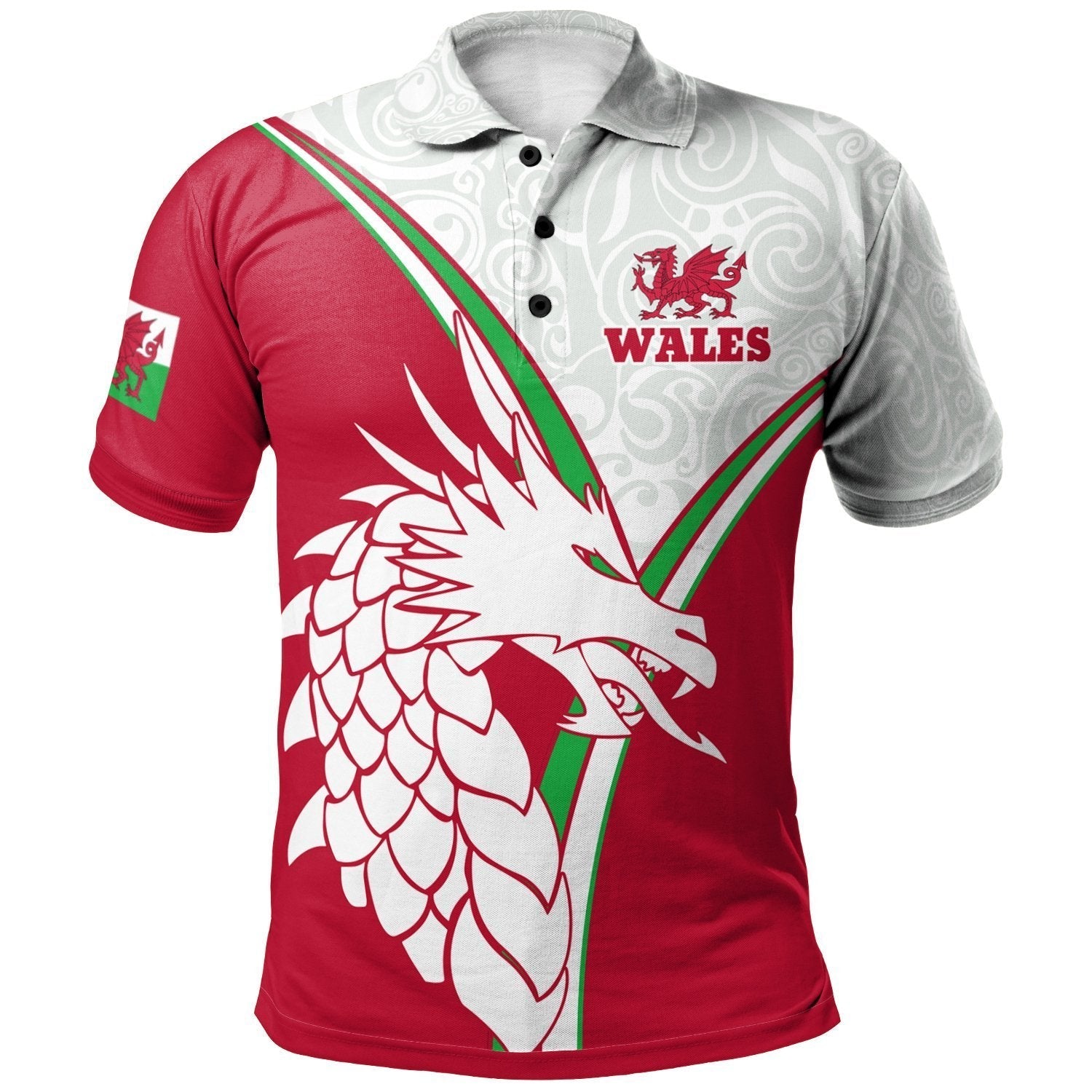 Wales Celtic Polo Shirt - Wales Pride - Vibe Hoodie Shop