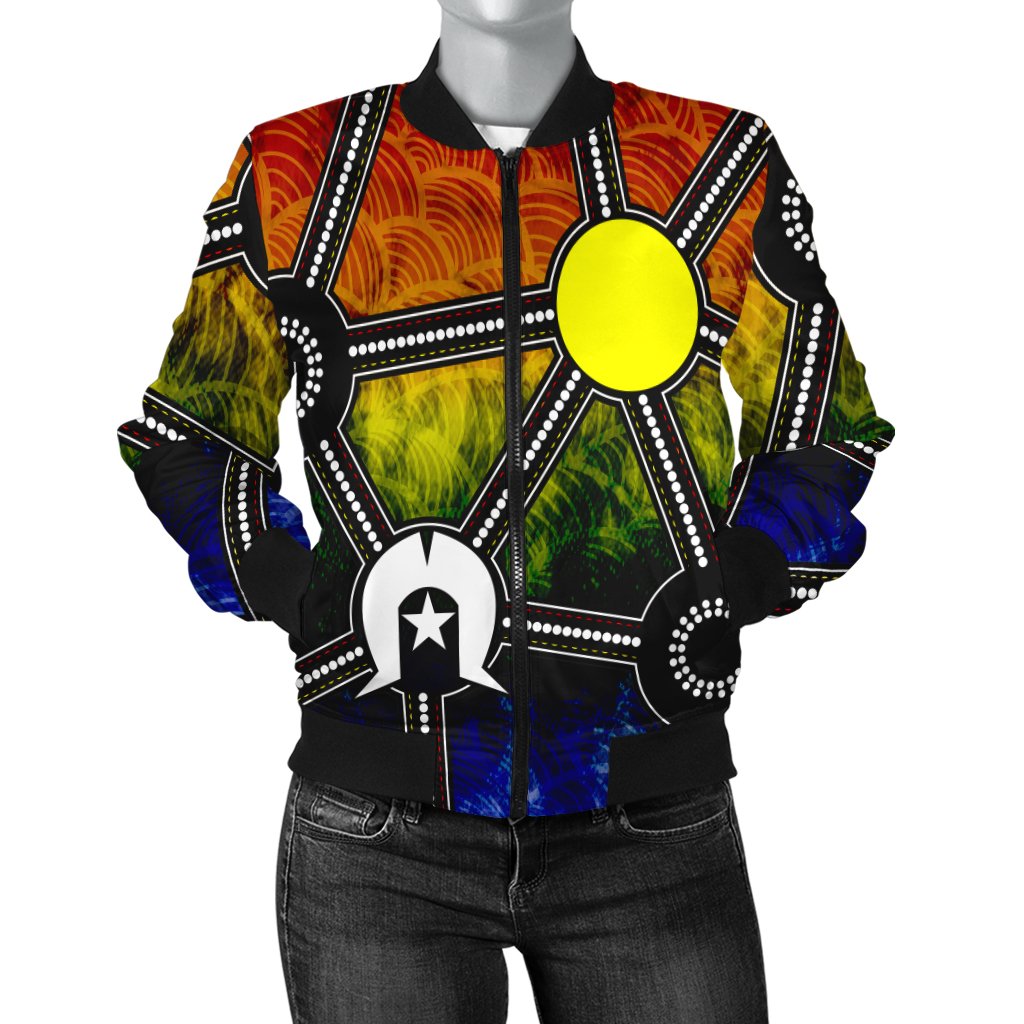 NAIDOC Week 2021 Bomber Jacket, Aboriginal Geometric Style - Vibe Hoodie Shop