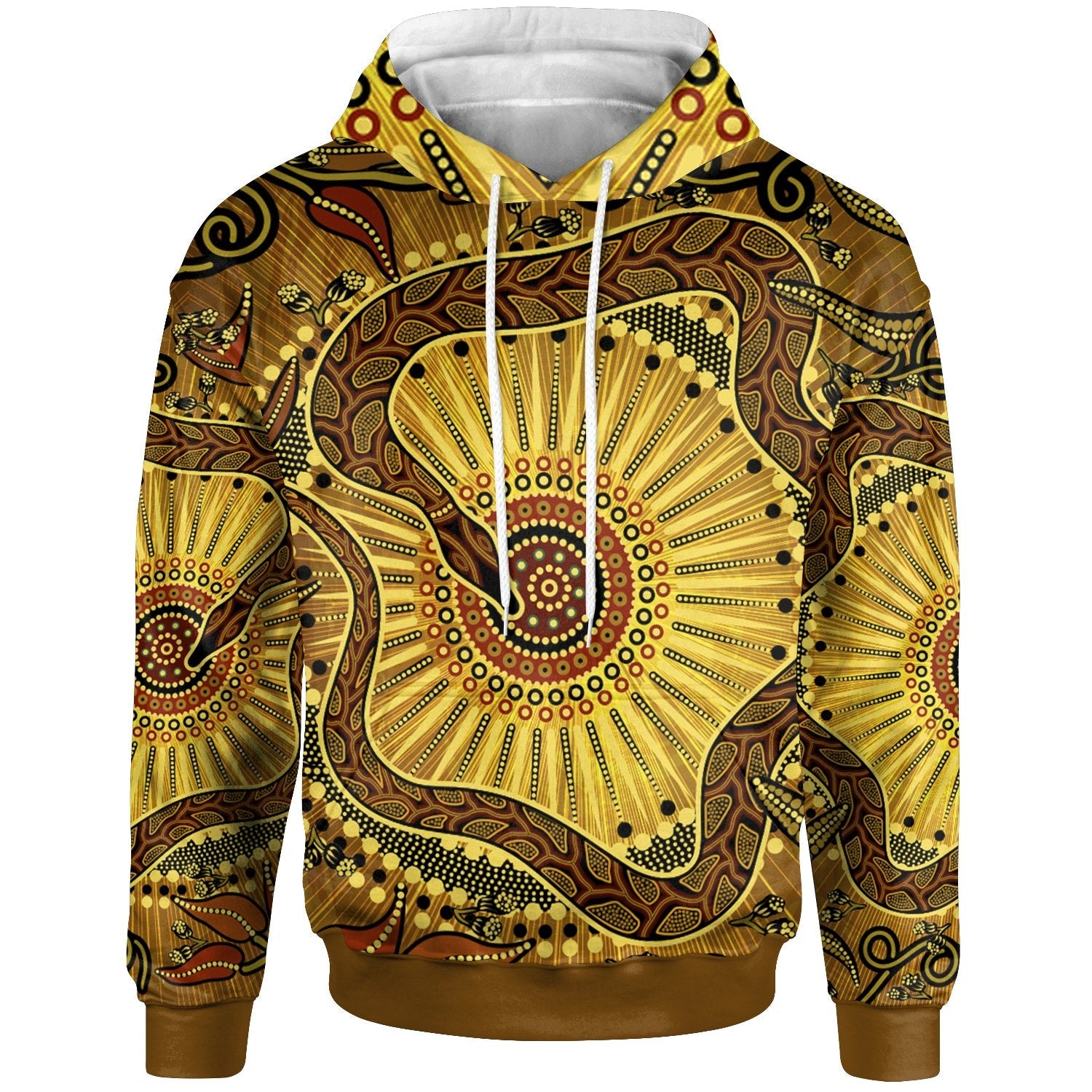 Hoodie - Australian Aboriginal Snake - Rainbow Serpent - Vibe Hoodie Shop