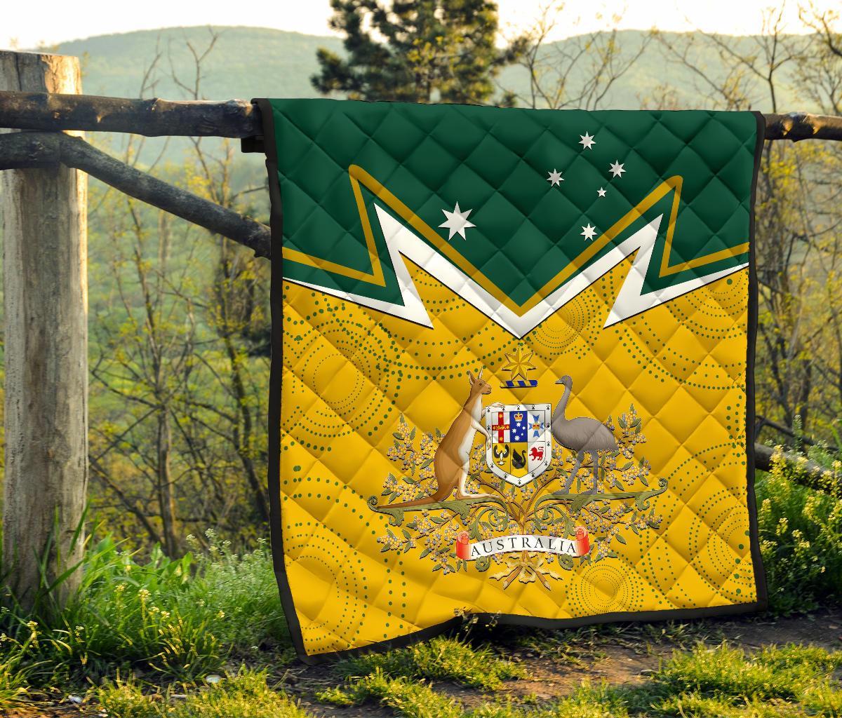 Premium Quilt - Australian Coat Of Arms National Color - Vibe Hoodie Shop