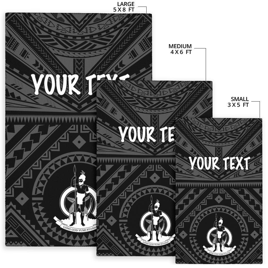 Vanuatu Personalised Area Rug - Vanuatu Seal With Polynesian Tattoo Style - Vibe Hoodie Shop