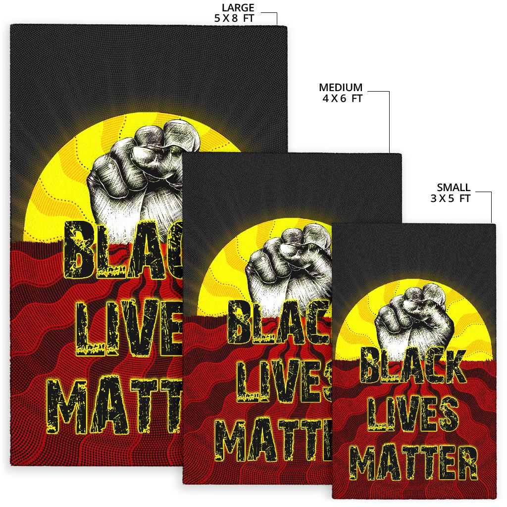 Area Rug, Aboriginal Black Lives Matter Sun Dot Painting - Vibe Hoodie Shop