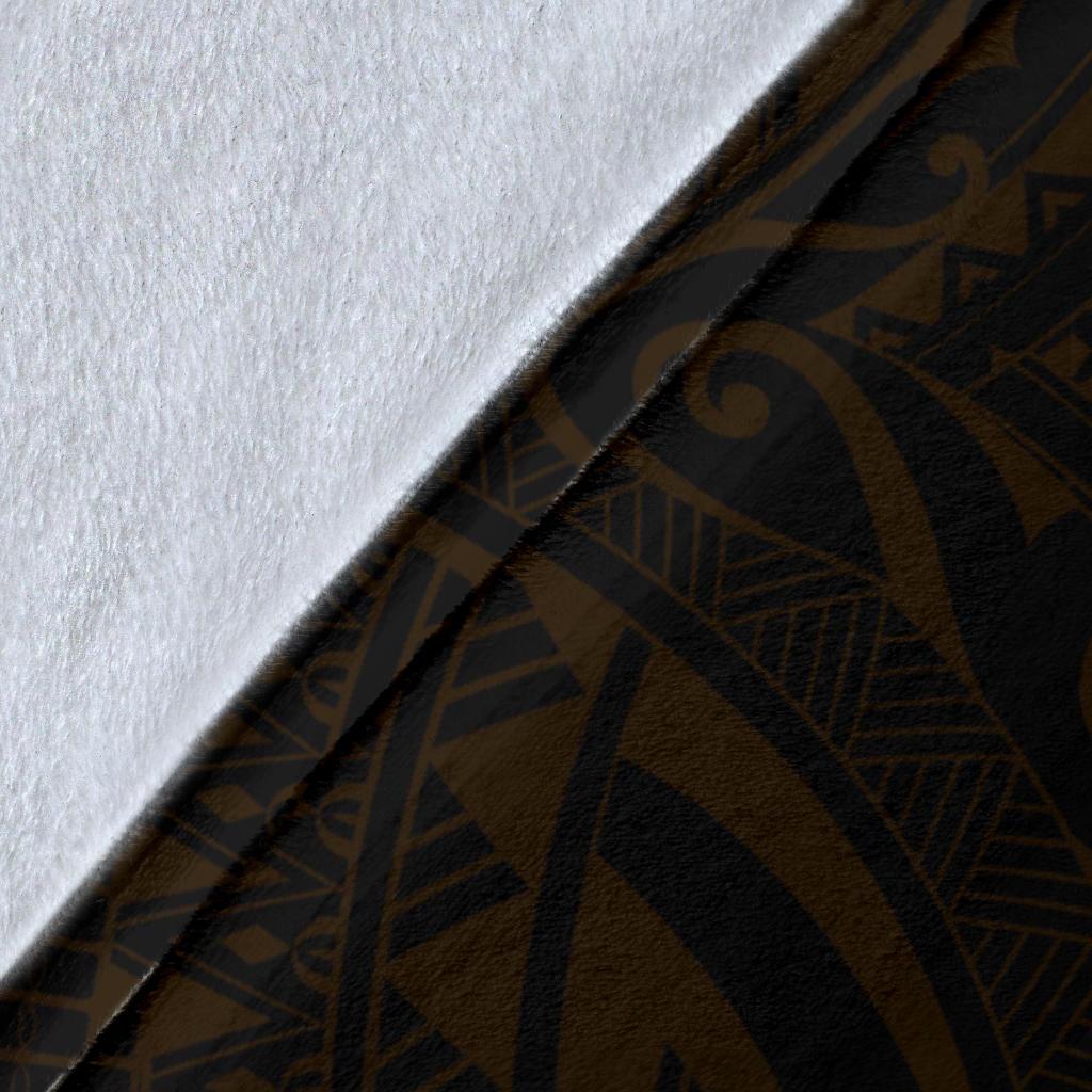 Sun In Leo Zodiac Premium Blanket Polynesian Tattoo Simple - Orange Black - Vibe Hoodie Shop