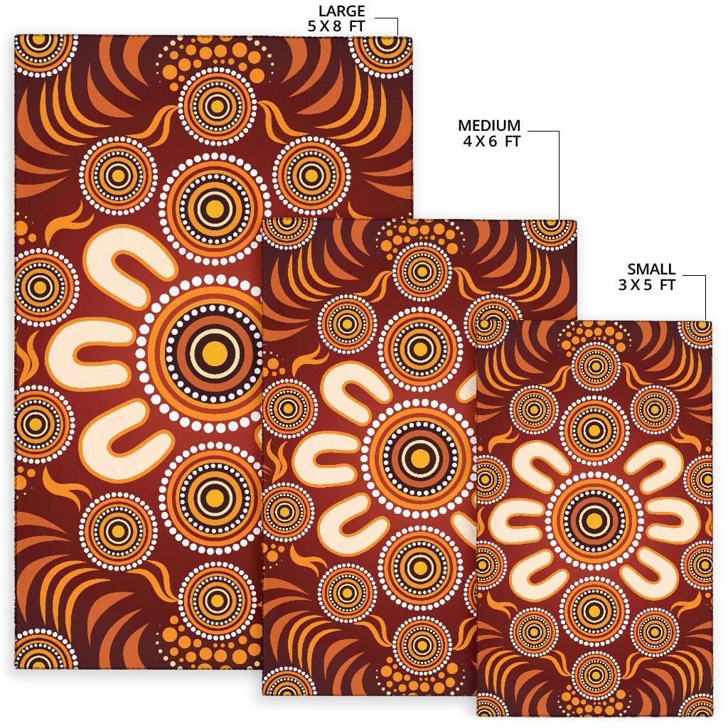 Aboriginal Area Rug - Circle Flowers Patterns Ver03 - Vibe Hoodie Shop