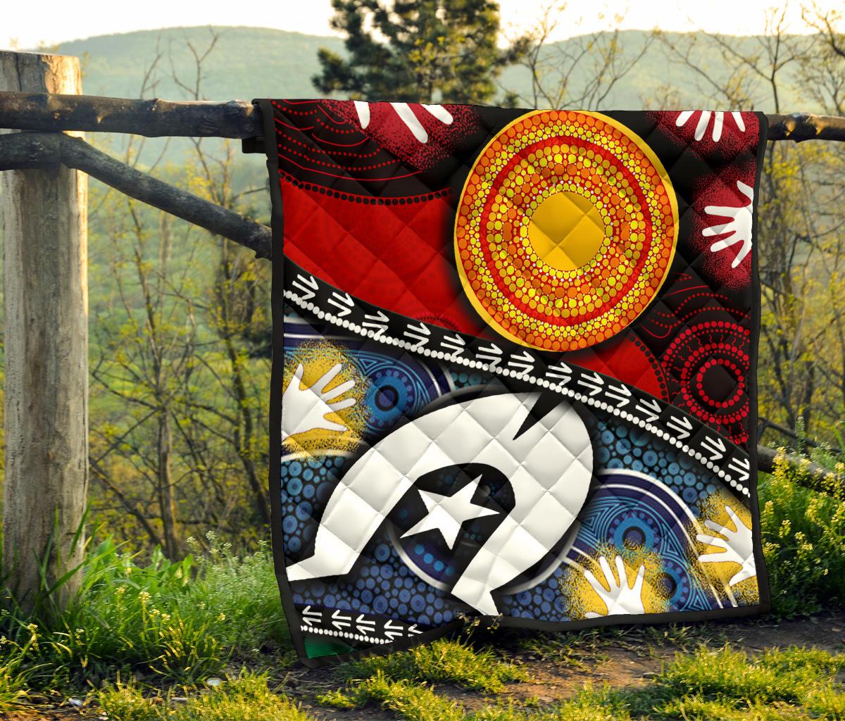 Premium Quilt - Australian NAIDOC Aboriginal and Torres Strait Islands Flags - Vibe Hoodie Shop