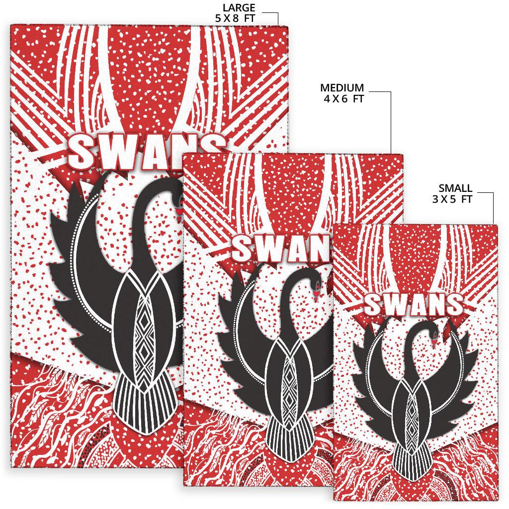 Sydney Area Rug Indigenous Swans - Vibe Hoodie Shop