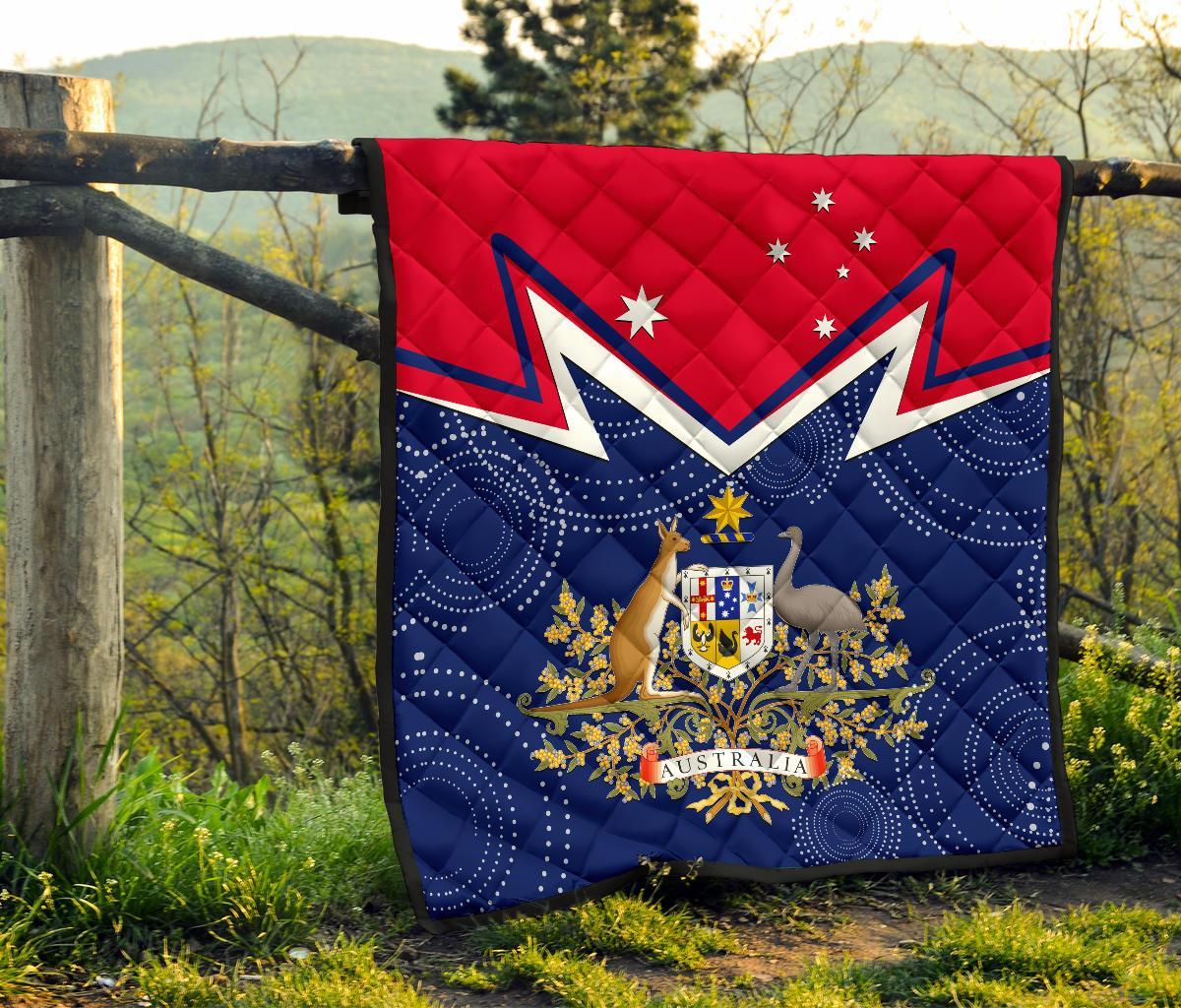 Premium Quilt - Australian Coat Of Arms Flag Color - Vibe Hoodie Shop
