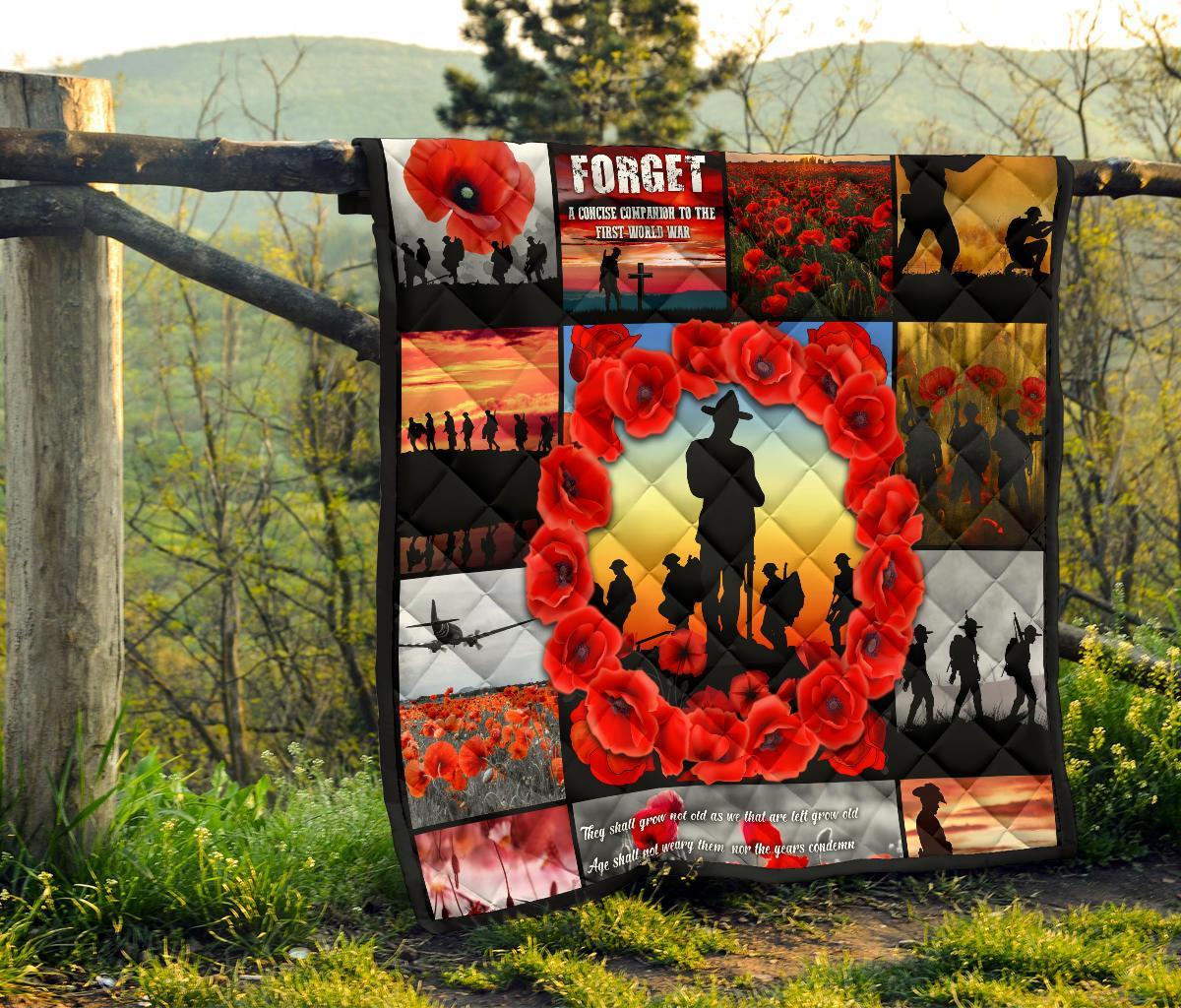 ANZAC Premium Quilt - Always Remember Australia's Soldiers - Vibe Hoodie Shop