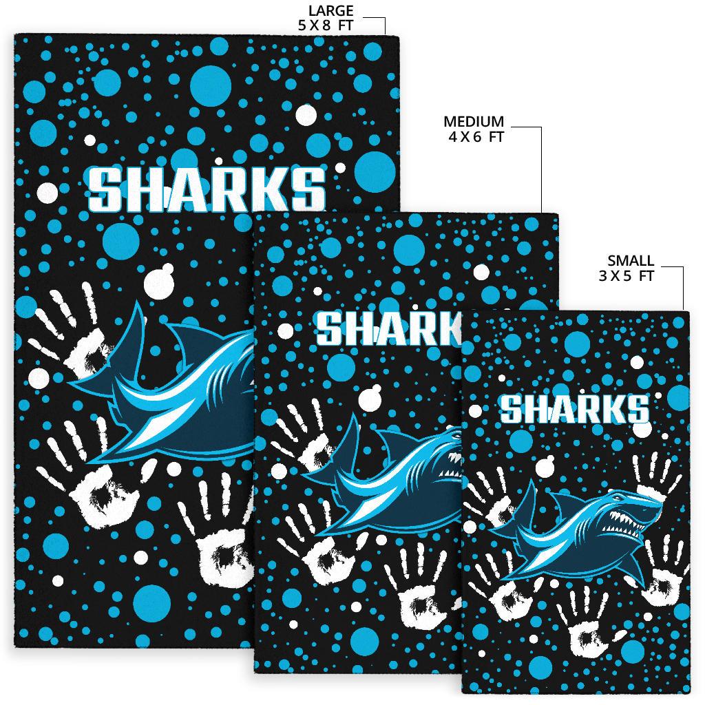 Sharks Rugby Indigenous Area Rug Minimalism Version - Vibe Hoodie Shop