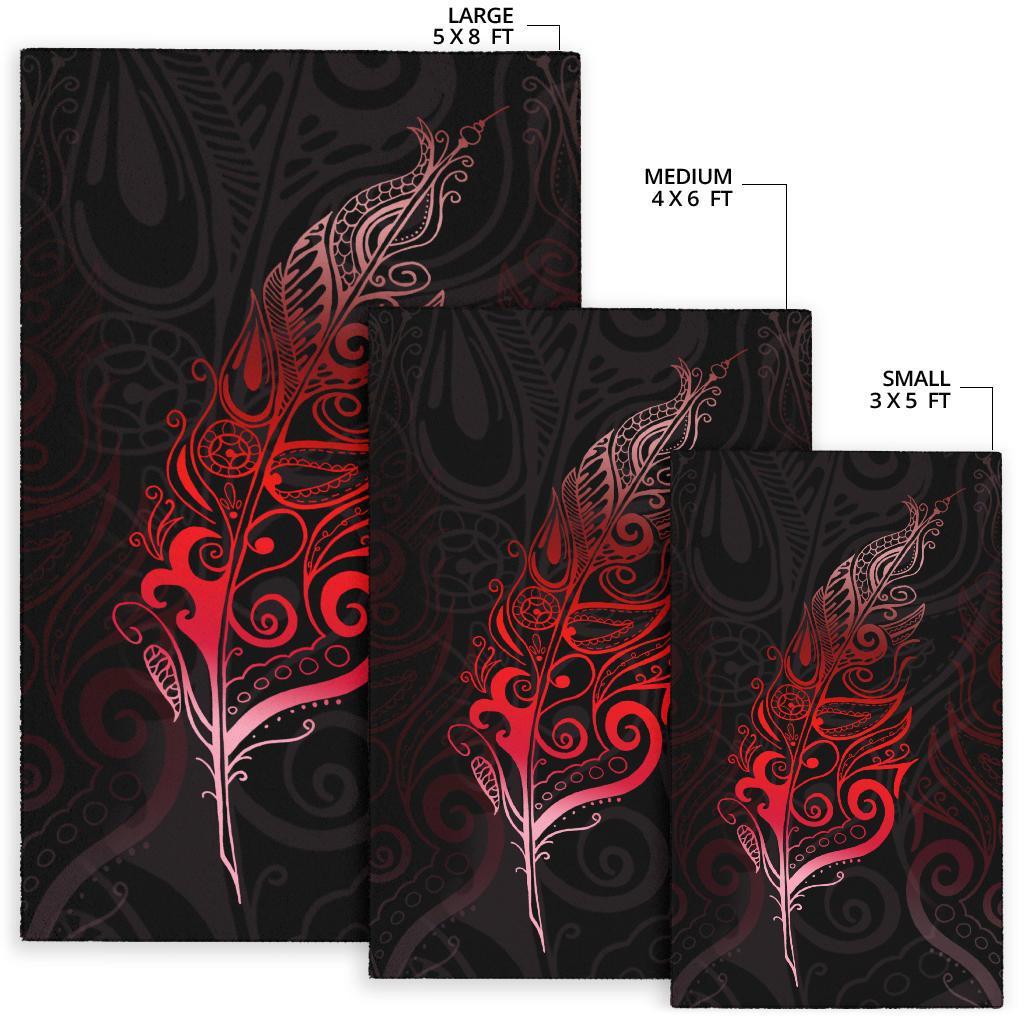 Light Silver Fern Area Rug, Red - Vibe Hoodie Shop