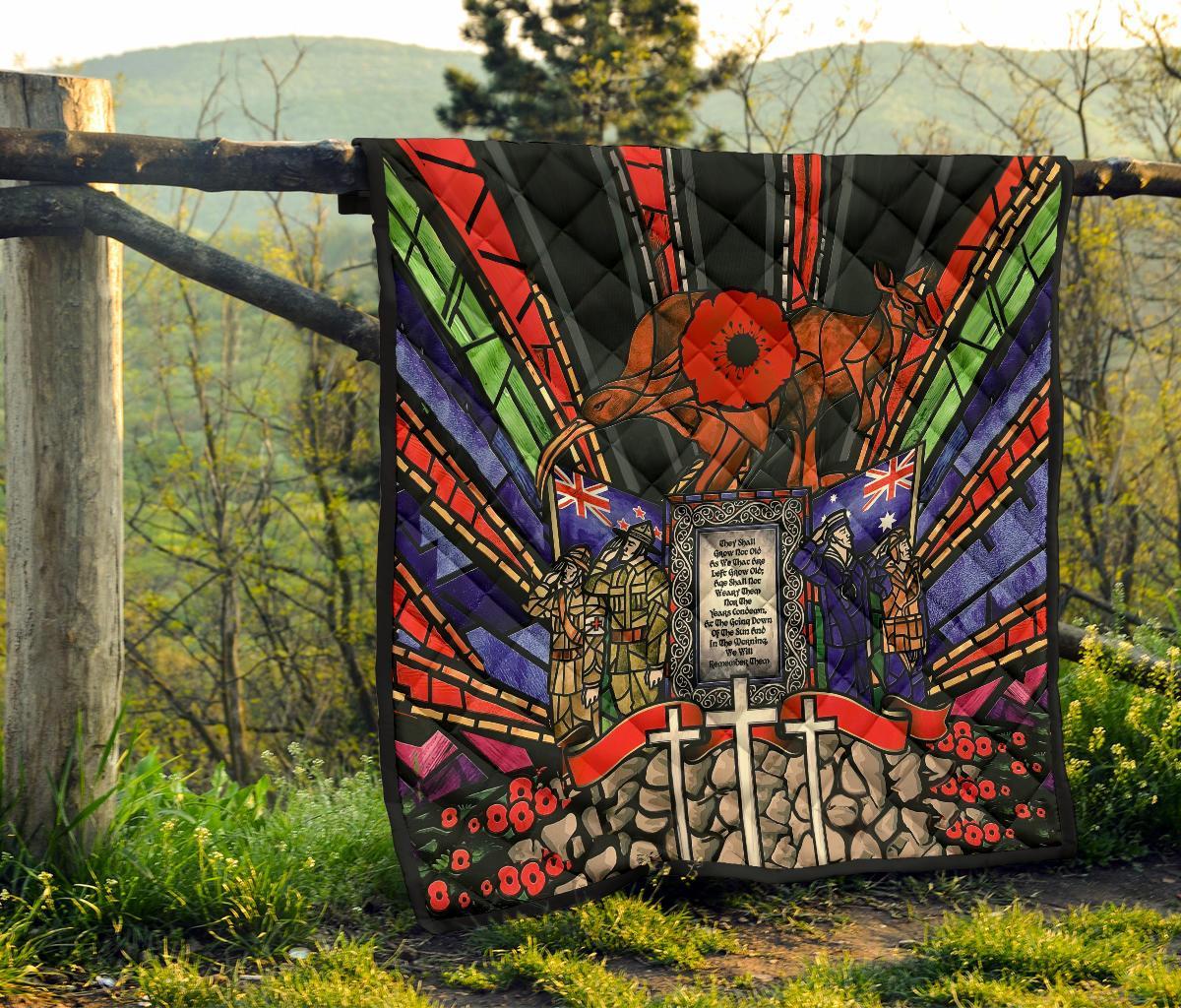 New Zealand Quilt, ANZAC Day Lest We Forget Australia Premium Quilt - Vibe Hoodie Shop