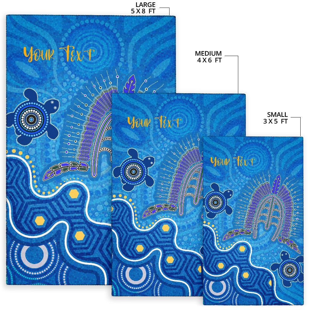 Torres Strait Personalised Area Rug - Dhari And Turtle - Vibe Hoodie Shop