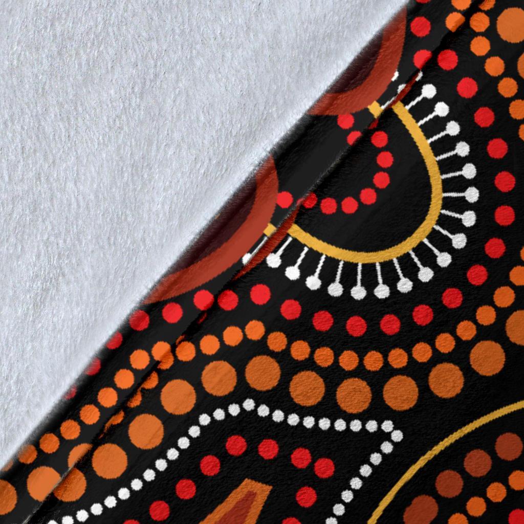 ABoriginal Premium Blanket - Aboriginal Dot Painting Flowers Style Ver02 - Vibe Hoodie Shop