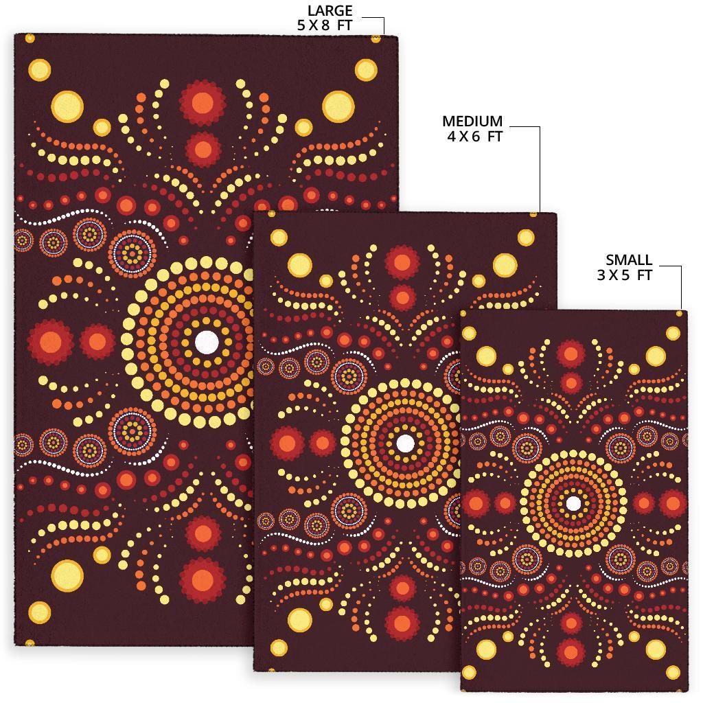 Aboriginal Area Rug - Indegenous Dot Painting Art - Vibe Hoodie Shop