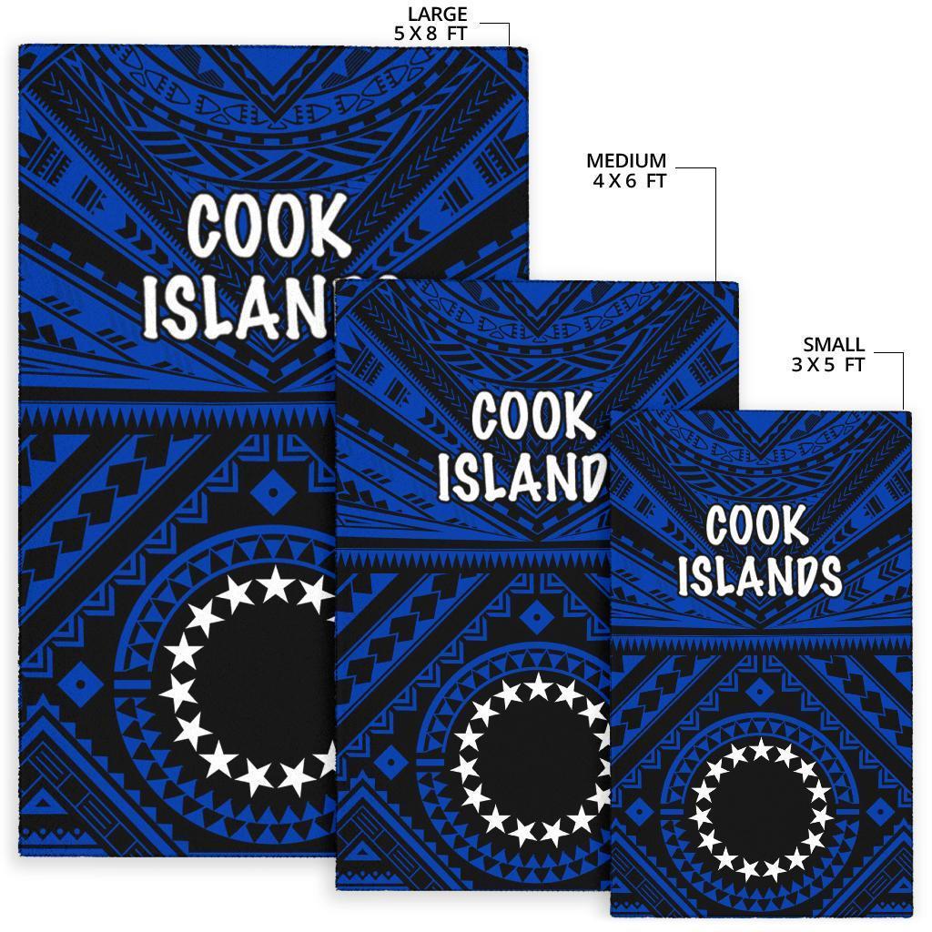 Cook Islands Area Rug - Seal With Polynesian Tattoo Style (Blue) - Vibe Hoodie Shop